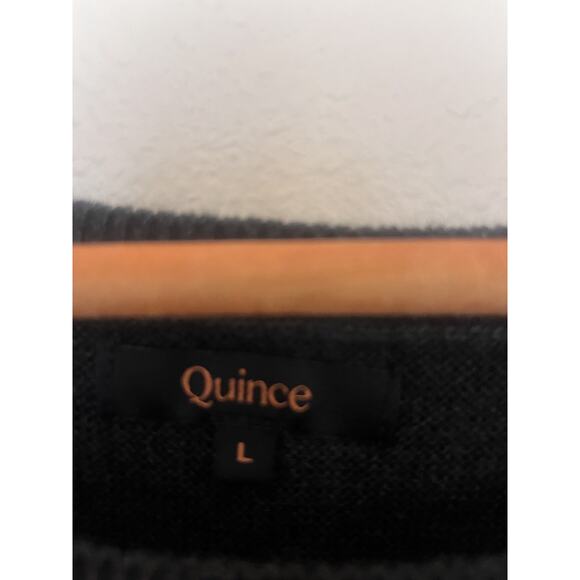 Quince Cotton Cashmere Link-Stitch Dolman Knit Top Black Sz Large Lightweight - Picture 5 of 8